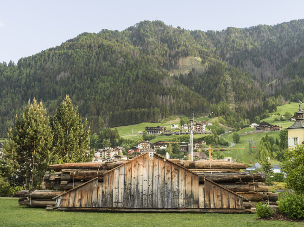 Installation view of the disassembled barn.