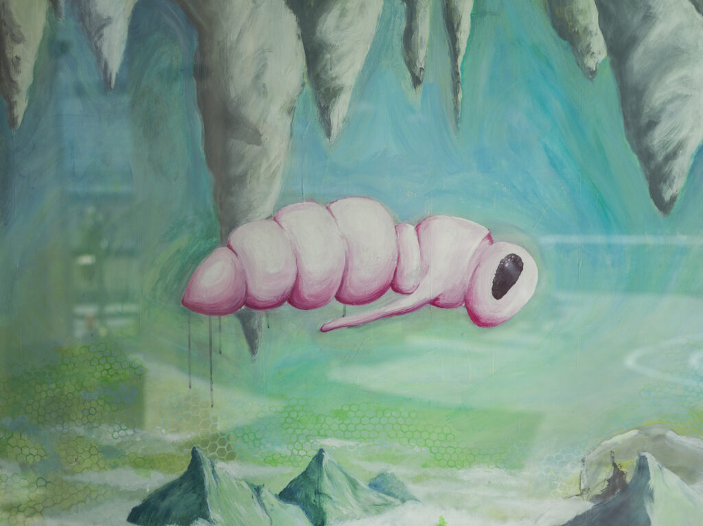 Detail of a painting showing a queen bee.